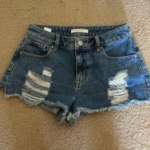 Size 25 high rise festival denim shorts | pacsun